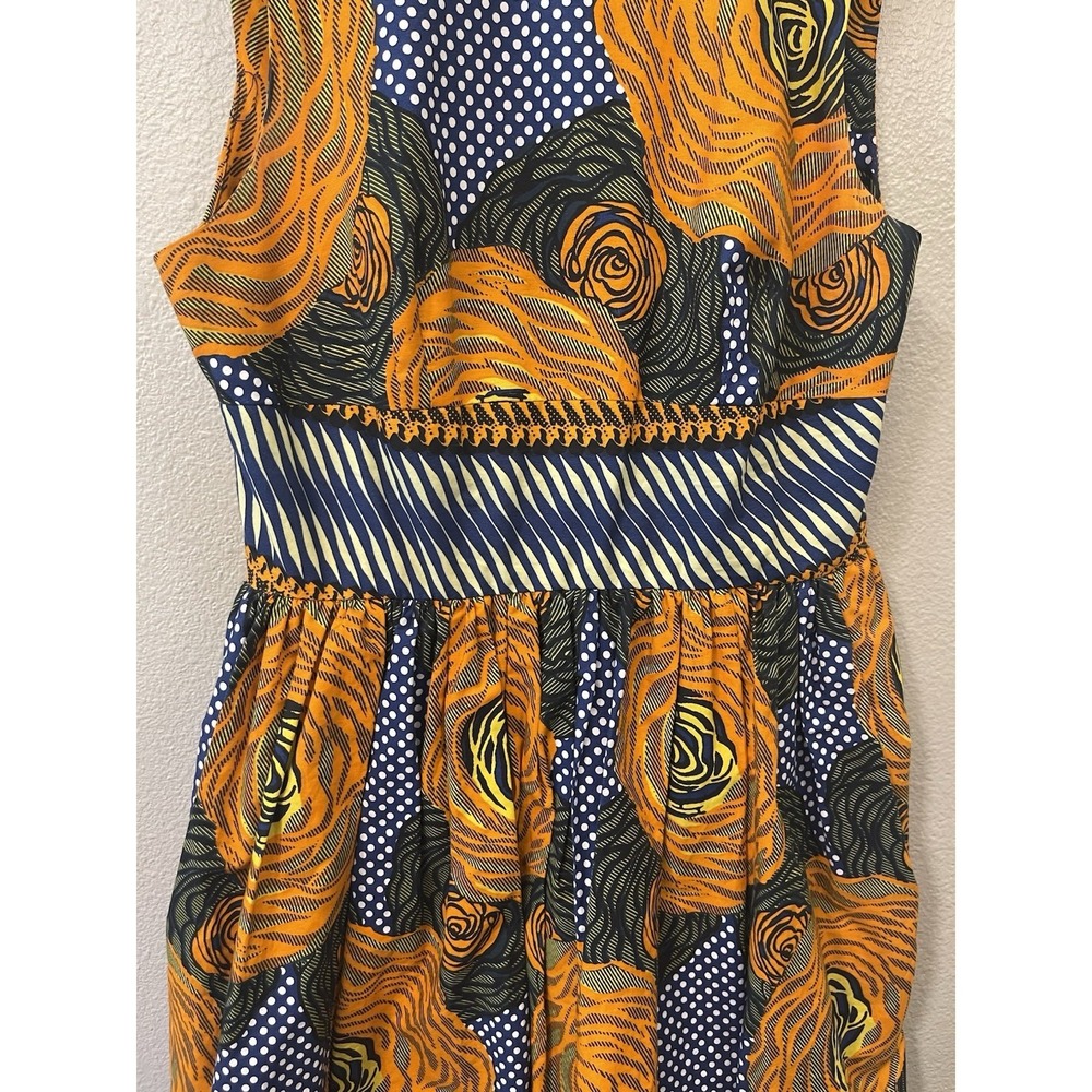 Anthropologie Mille Collines Moonrise Cotton Dress Abstract Maximalist Sz 6 EUC - Picture 4 of 12